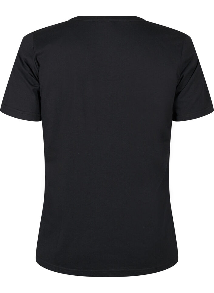 FLASH - T-shirt avec motif, Black Flower Heart , Packshot image number 1