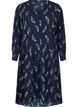 Robes midi &agrave; manches longues, Navy B. Feather AOP, Packshot image number 0