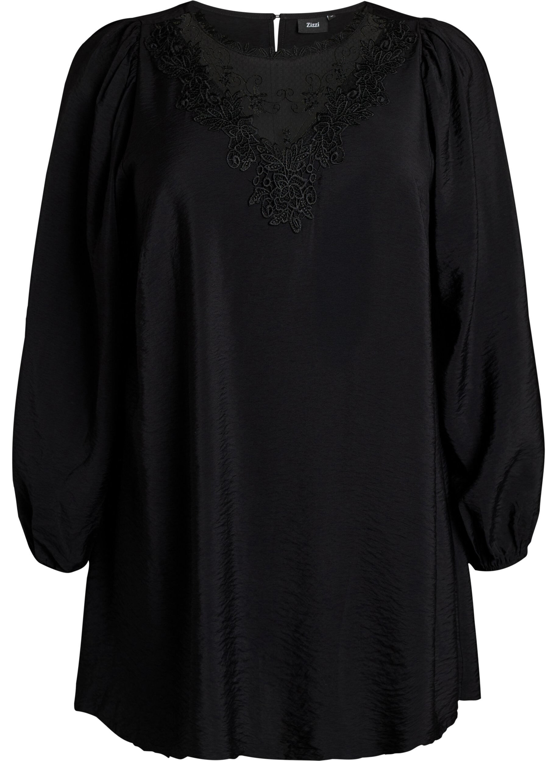 Viscose tuniek met kanten detail
