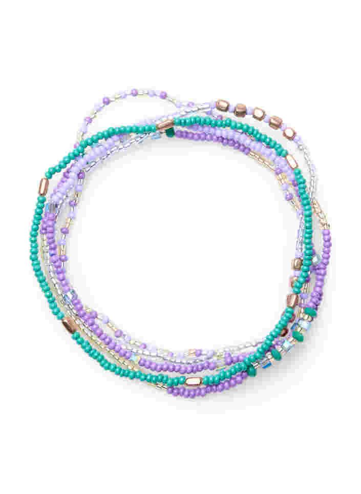 Lot de 5 bracelets en perles, Purple Mix, Packshot