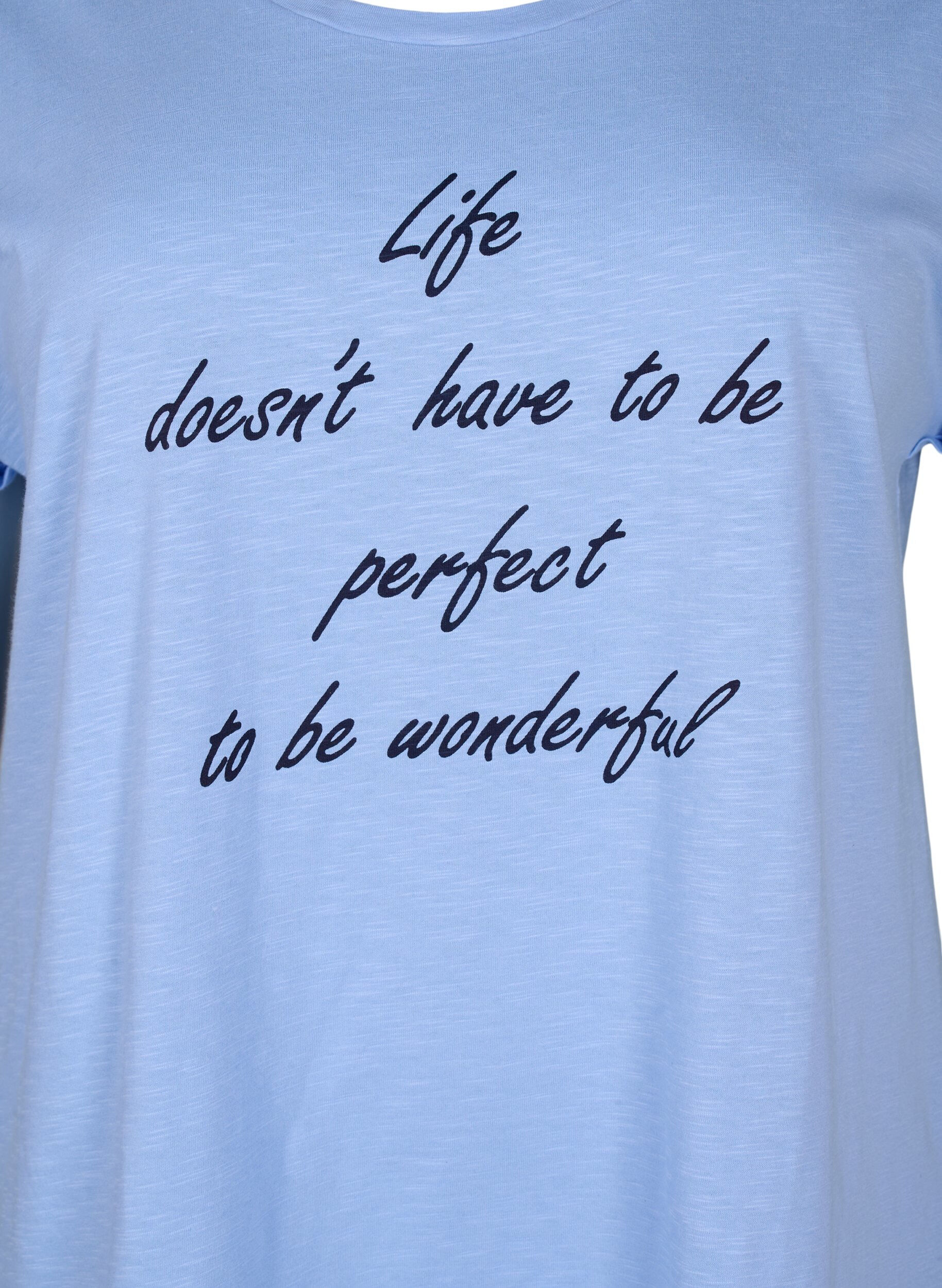 ZizziBedrukt T-shirt van biologisch katoen, Serenityw.Navy Print, Packshot image number 2