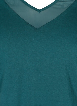 T-shirt à manches courtes avec col en V et résille, Ponderosa Pine, Packshot image number 2
