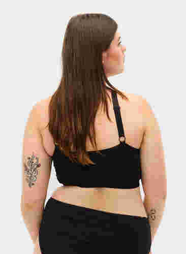 Soutien-gorge sans coutures avec bord en dentelle, Black, Model image number 1