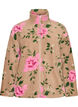 Veste en polaire &agrave; motif floral avec col montant et fermeture zipp&eacute;e, Beige, Packshot image number 0