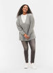 Long cardigan en maille à fermeture Éclair et poches, Medium Grey Melange, Model image number 2