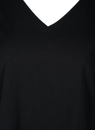 Robe en coton à manches 3/4 et boutons, Black, Packshot image number 2