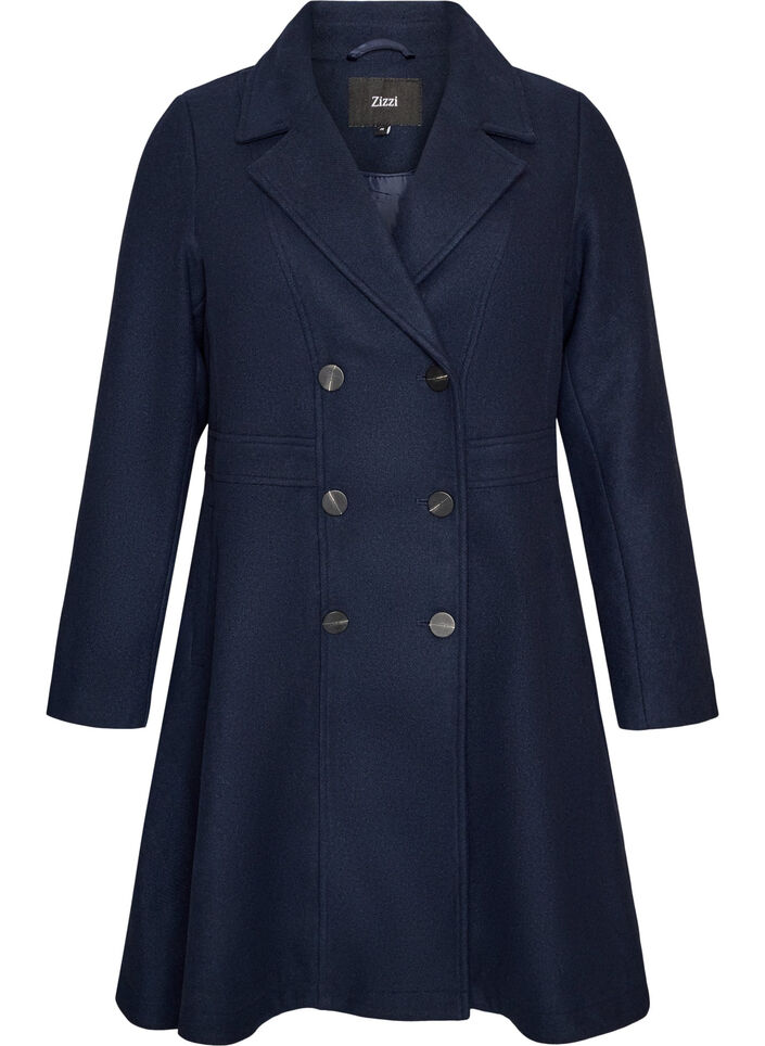 Manteau en laine coupe A avec poches, 1494, Packshot image number 0