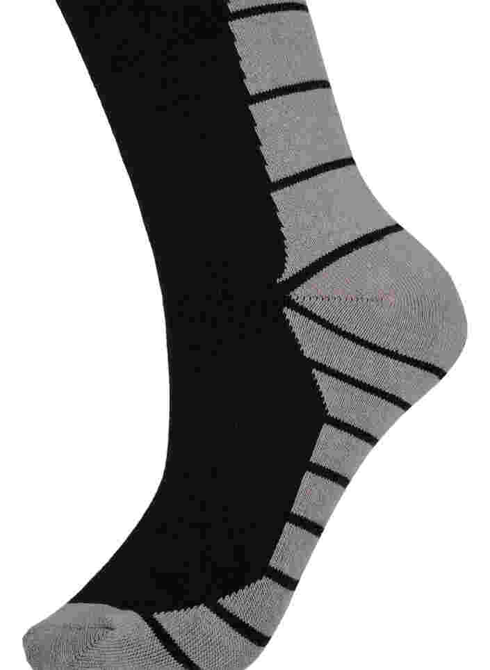 Chaussettes de soutien en coton, Black/Medium Grey, Packshot image number 1
