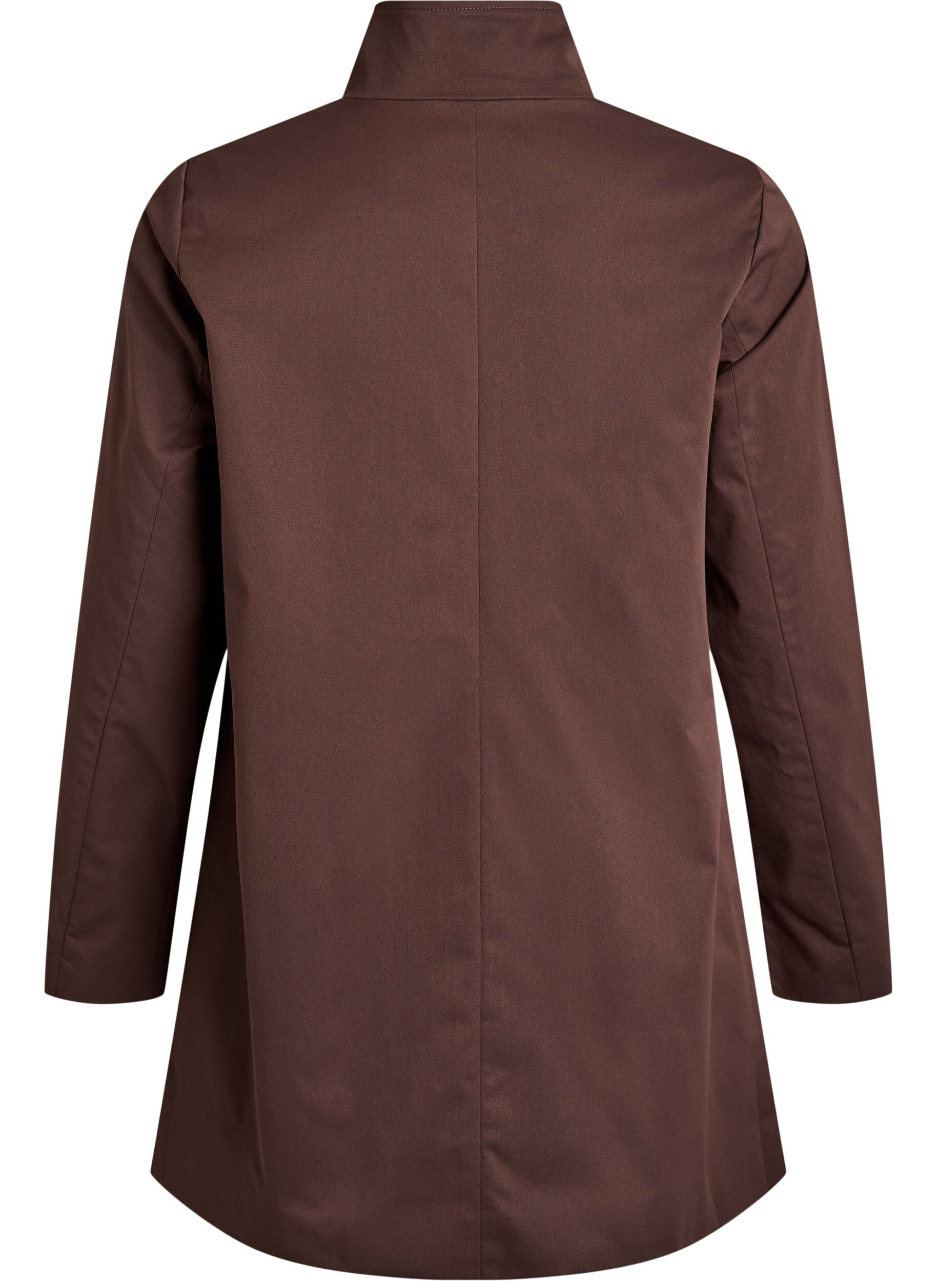 Zizzi Veste de printemps hydrofuge avec coupe en A, Marron, Packshot image number 1