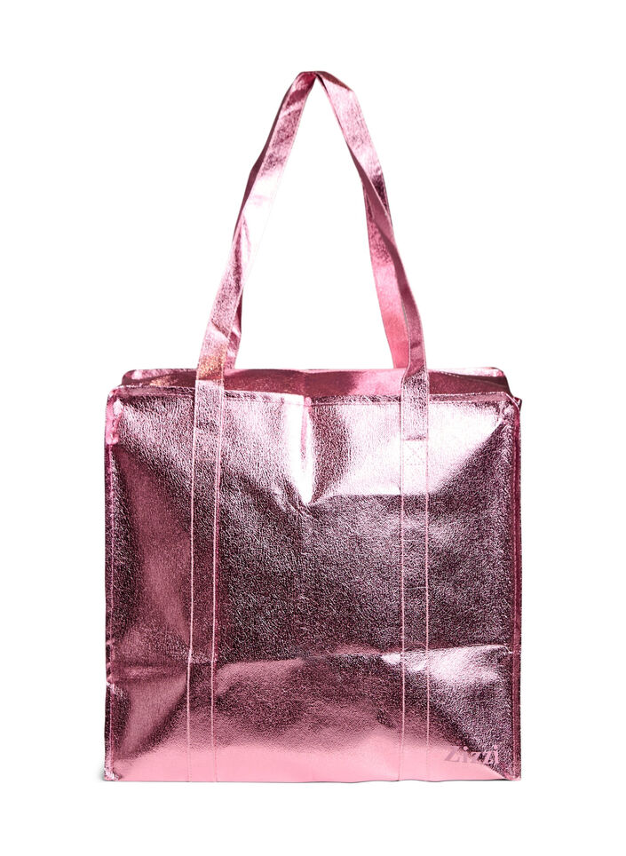 Sac de magasinage avec fermeture &eacute;clair, Rose, Packshot image number 0