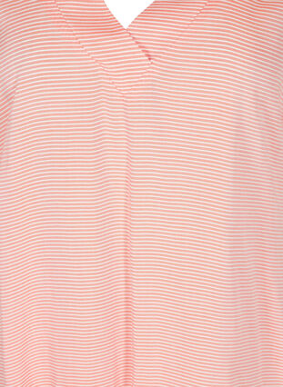 Tunique rayée en viscose à manches courtes, Orange Stripe, Packshot image number 2