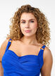 Gewatteerd badpak met draperie, Blauw, Model image number 2