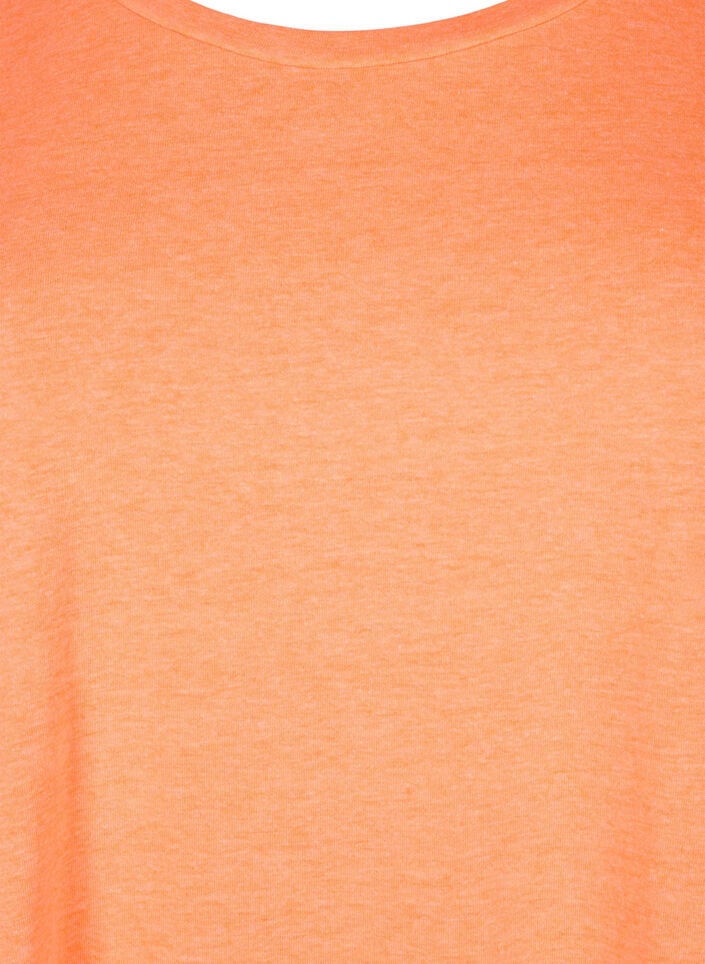 T-shirt van katoen in neon kleur, Oranje, Packshot image number 2