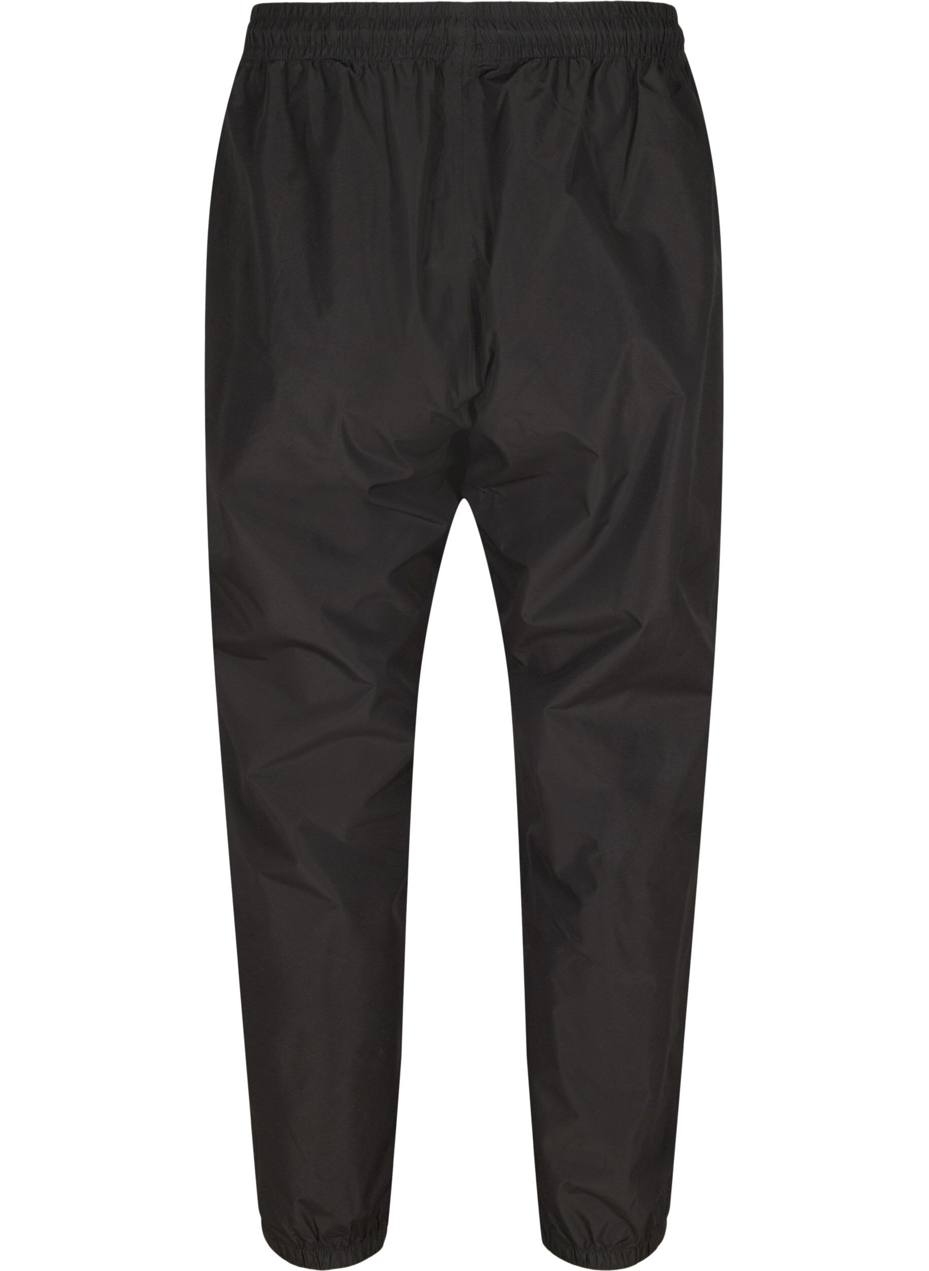 Zizzi Pantalon de pluie avec &eacute;lastique et cordons de serrage, Black, Packshot image number 1