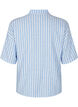Shirt van linnen en viscose met strepen, Blauw, Packshot image number 1