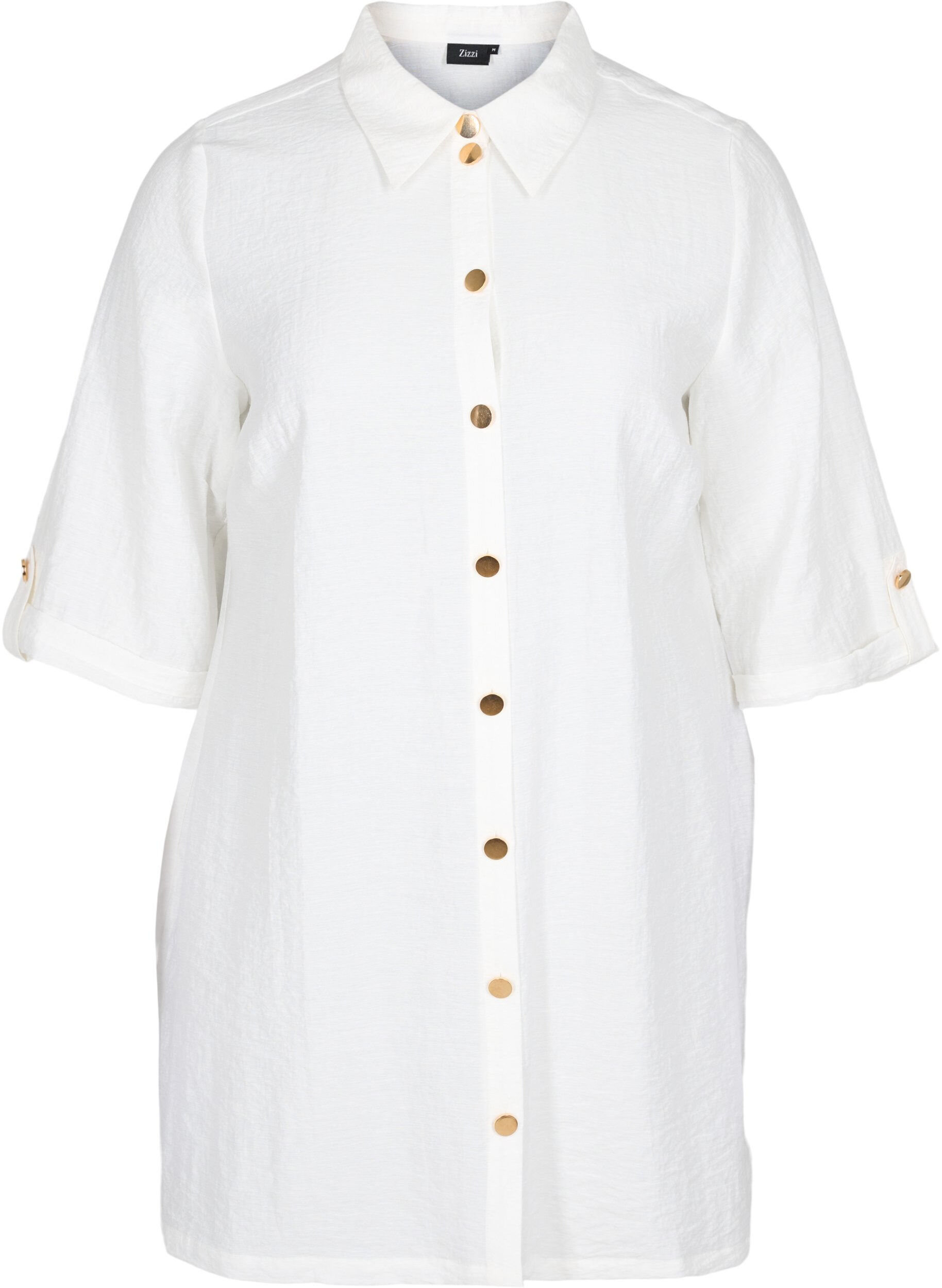 ZizziLange blouse met 3/4 mouwen, Bright White, Packshot image number 0