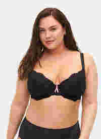 Support the breasts  - kanten beha met beugel, Black, Model