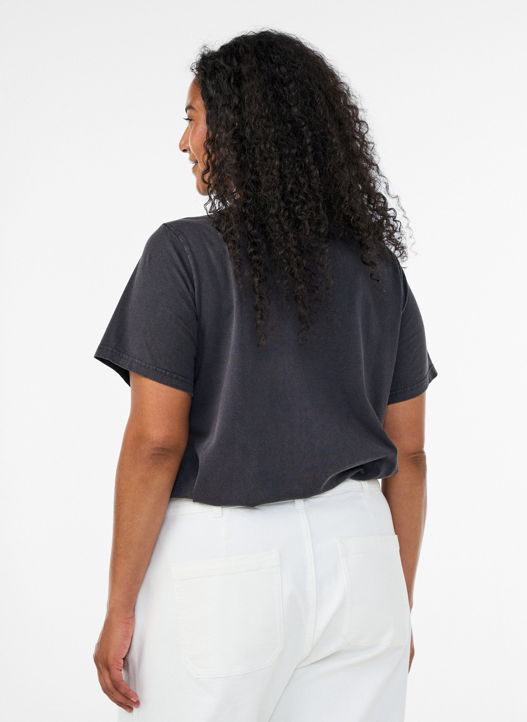 ZizziT-shirt graphique en coton bio, Noir, Model image number 2