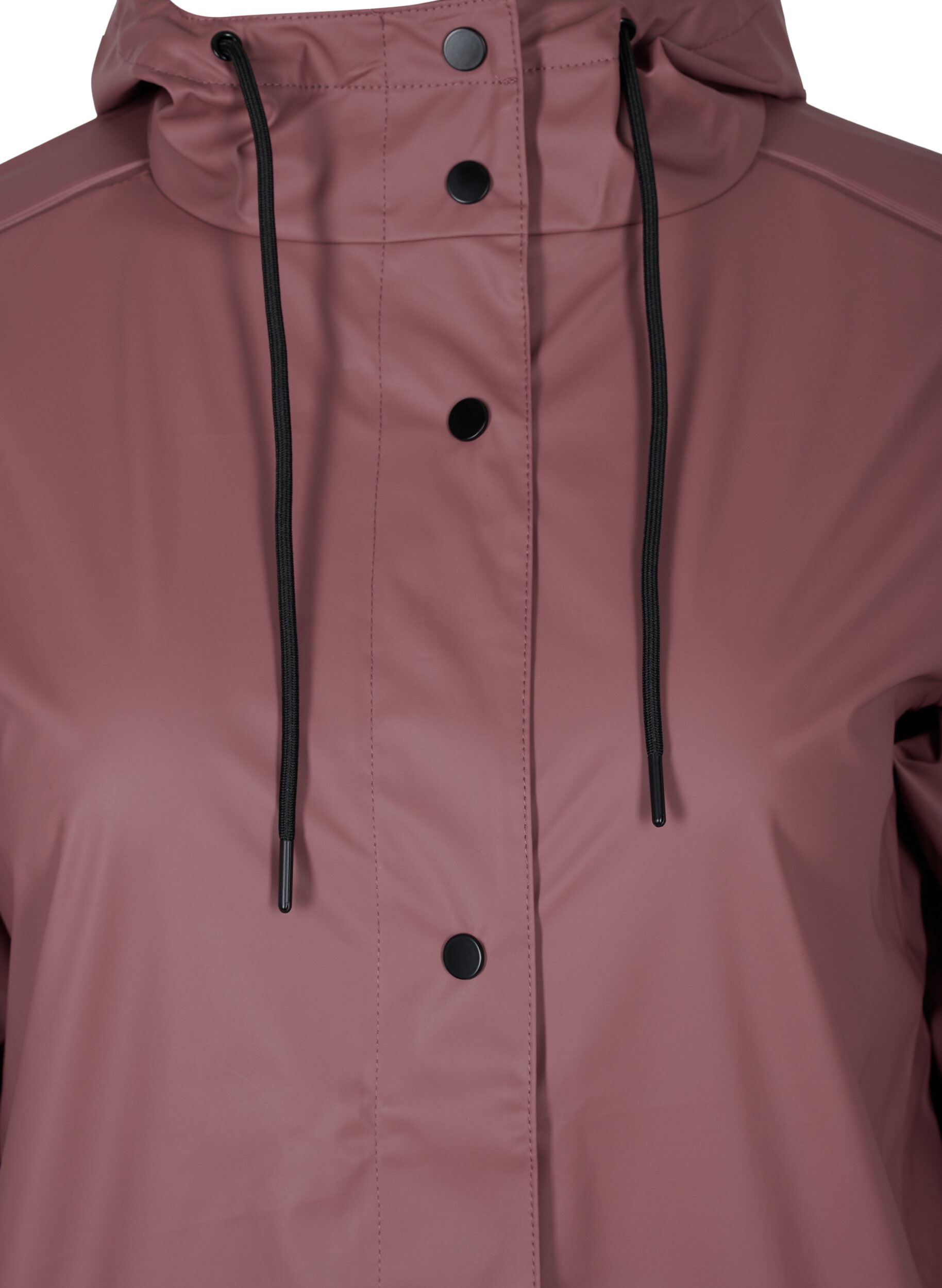 Zizzi Veste de pluie avec capuche et fermeture boutonn&eacute;e, Rose Taupe, Packshot image number 2