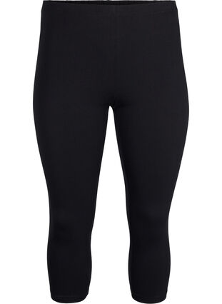 FLASH - 2-pack leggings 3/4 en coton, Black / Black, Packshot image number 2