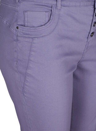 Nauwsluitende capri broek met knoopsluiting, Silver Bullet, Packshot image number 2