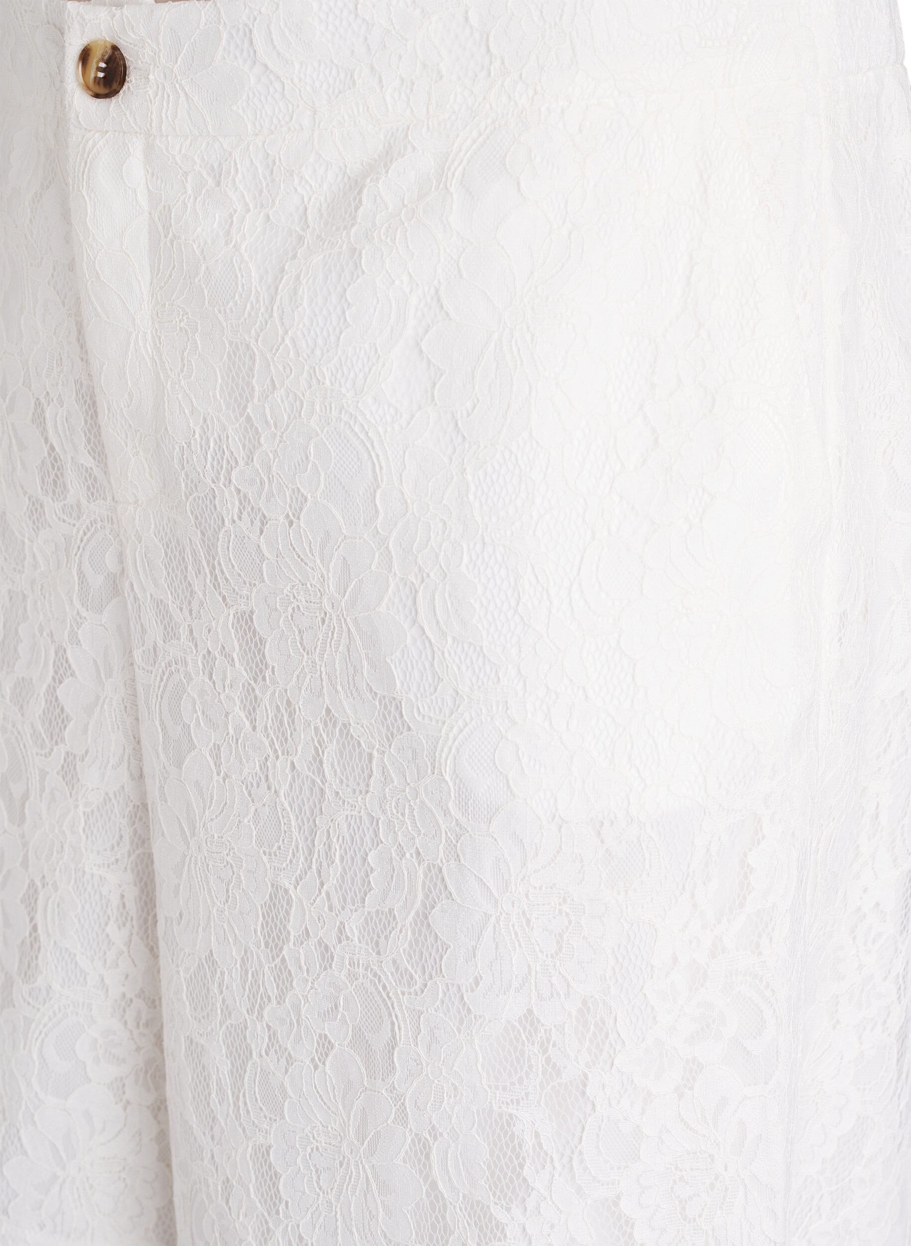 ZizziBermuda shorts van kant met hoge taille, Vanille, Packshot image number 2