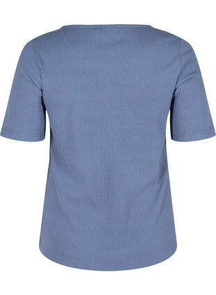 T-shirt met korte mouwen en knopen, Vintage Indigo, Packshot image number 1