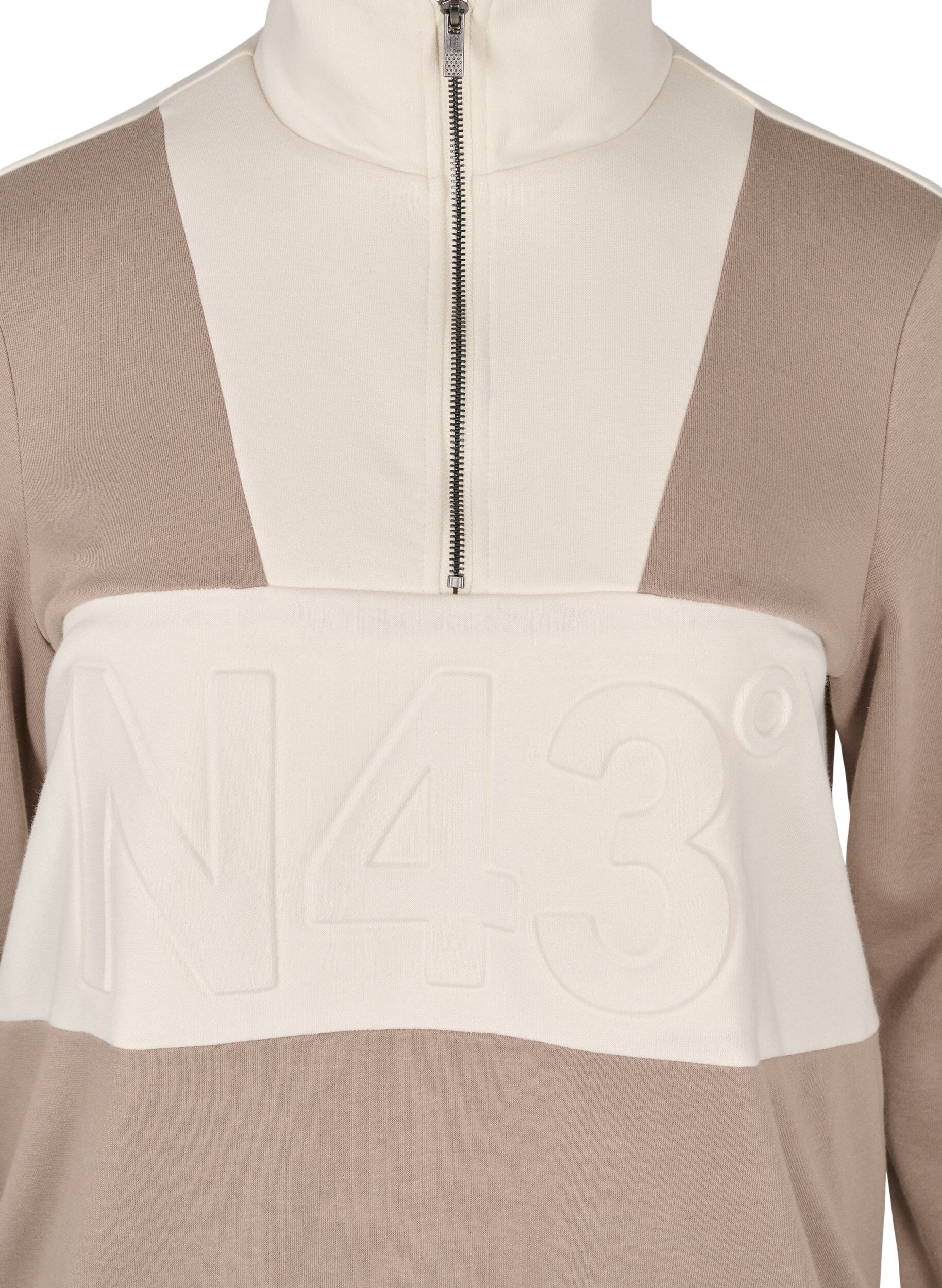 ZizziSweatshirt met colorblock, Timber Wolf/Birch, Packshot image number 2