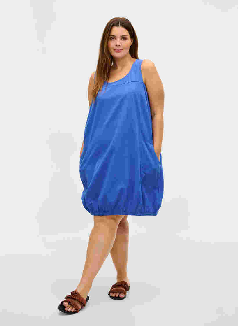 Robe sans manches en coton, Dazzling Blue, Model image number 2