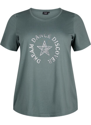 FLASH - T-shirt met motief, Balsam Green Star, Packshot image number 0