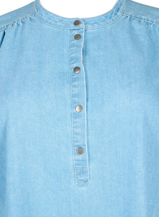 Robe en jean à manches courtes avec silhouette en A, Light blue denim, Packshot image number 2