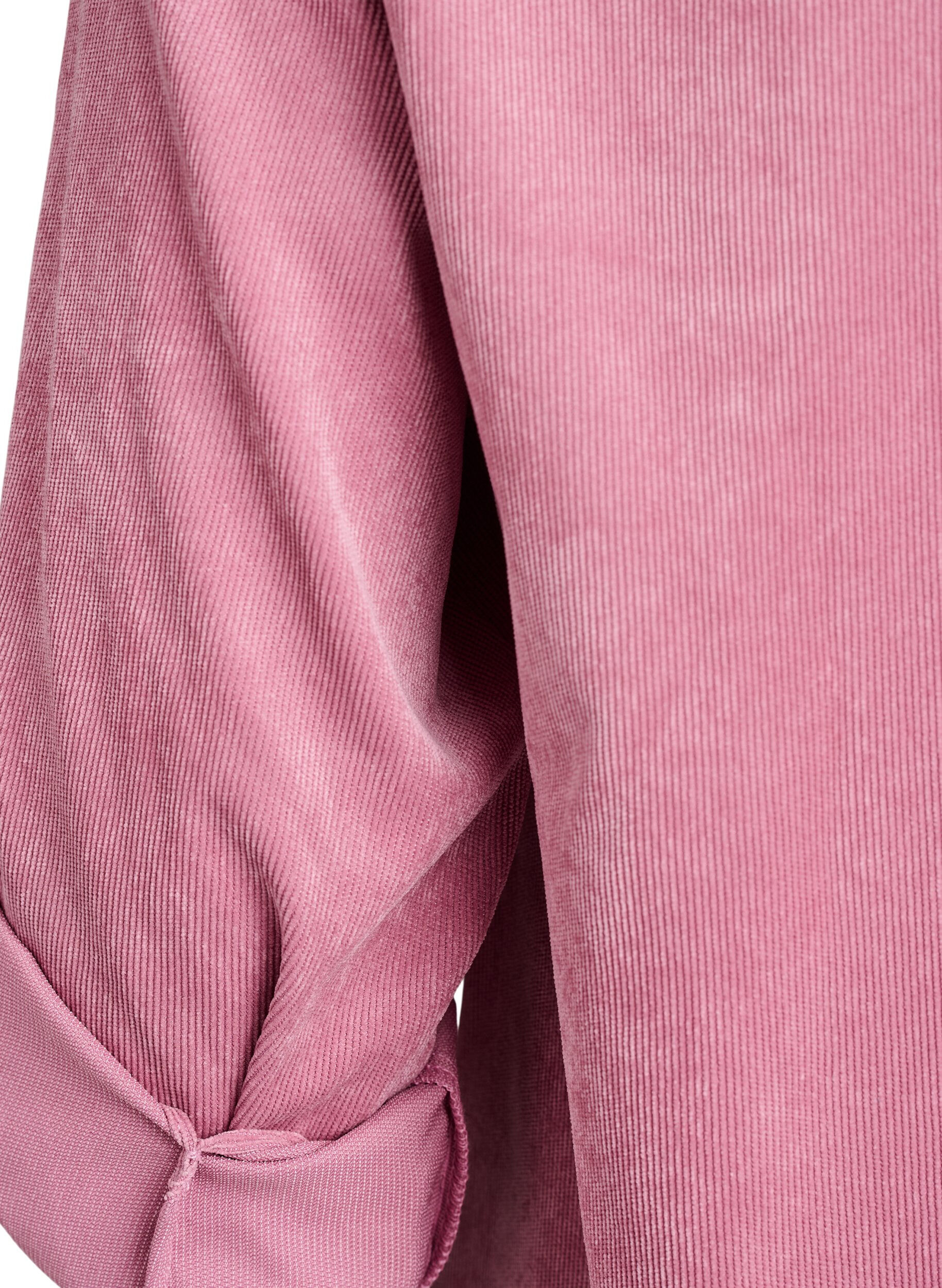 ZizziCorderoy jurk met rits en 3/4-mouwen, Roze, Packshot image number 3