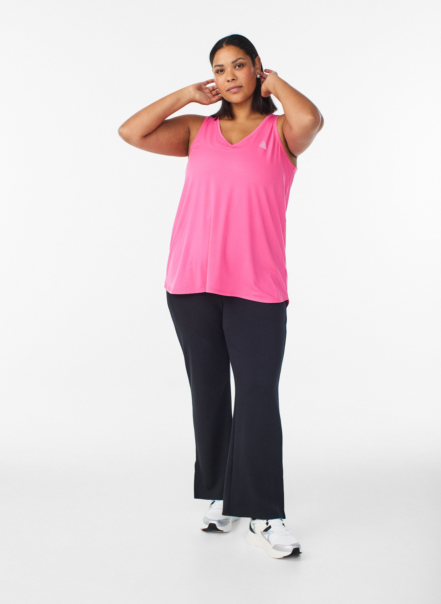 ZizziWorkout top met V-hals, Pink, Model image number 1