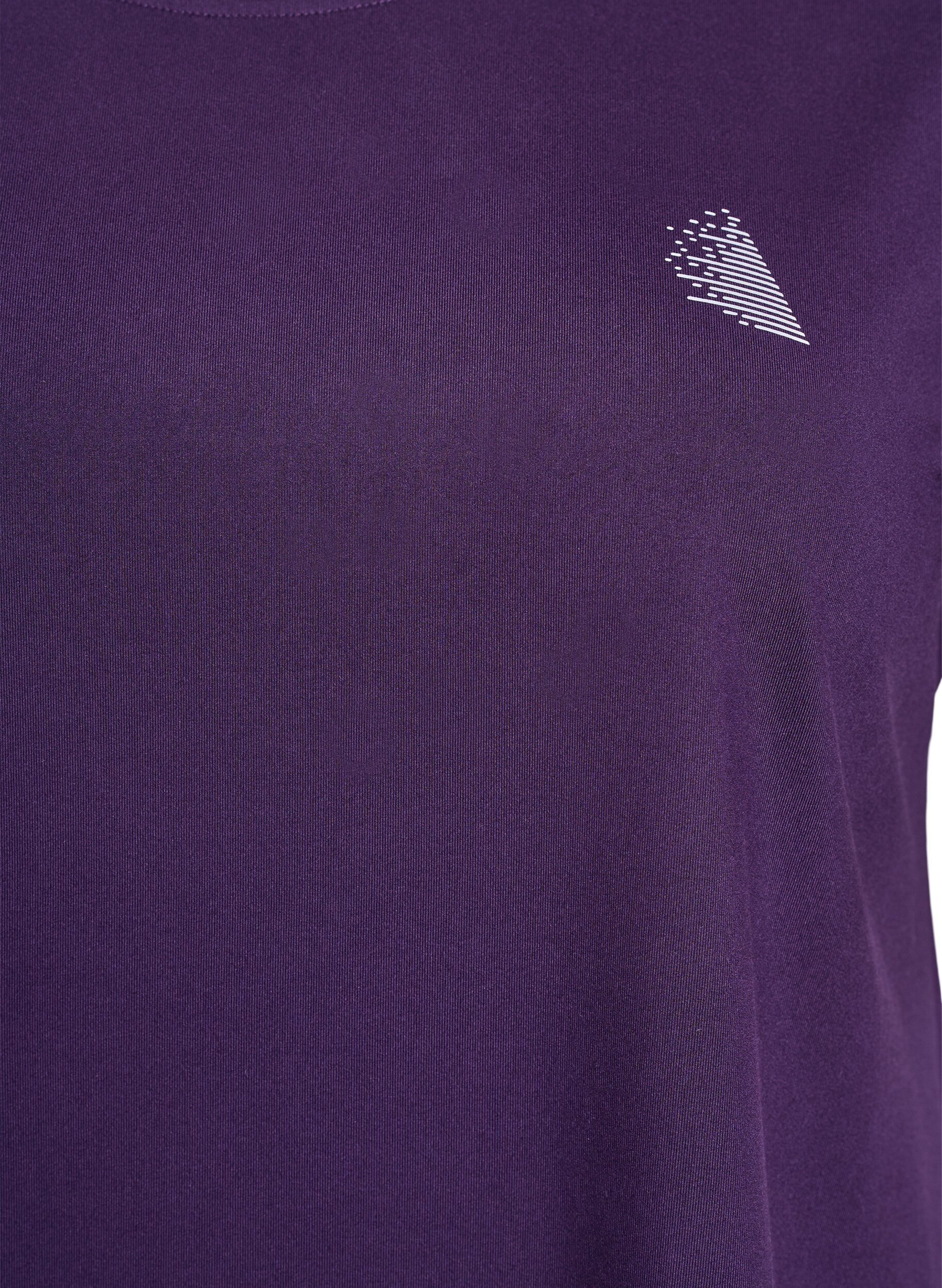 ZizziEffen gekleurd trainingsshirt, Paars, Packshot image number 2