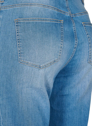 Cropped jeans met contrast, Blue denim, Packshot image number 3