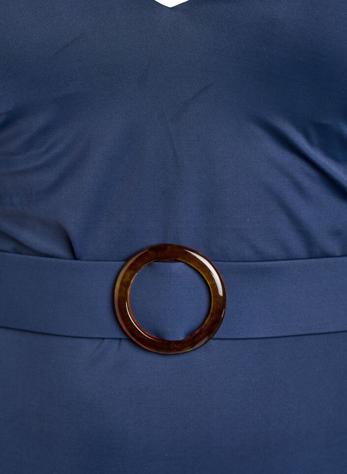 Badpak met V-hals en riem, Blauw, Packshot image number 2