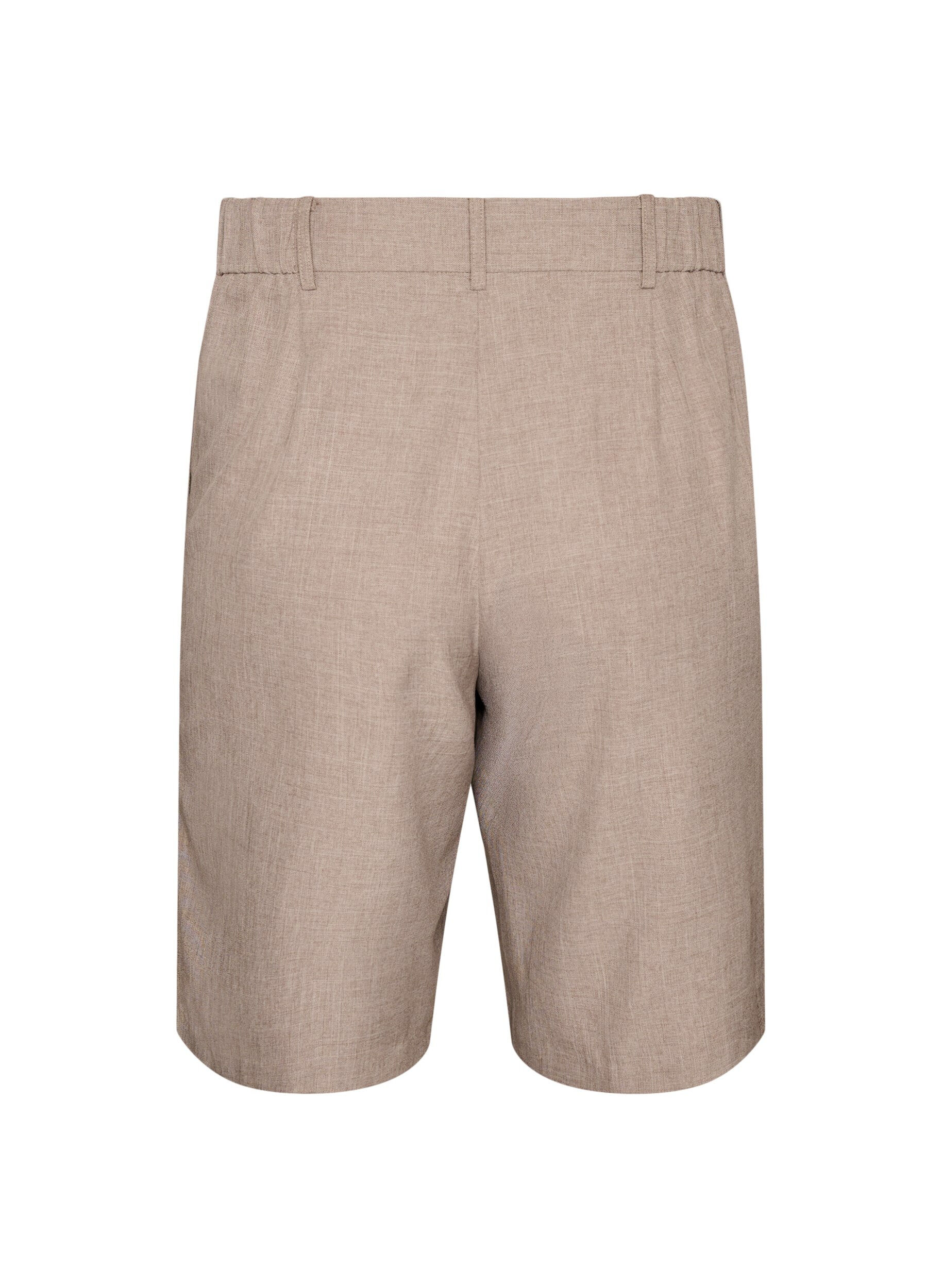 Zizzi Short bermuda ample &agrave; taille haute, Marron, Packshot image number 1