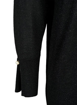 Robe en maille à paillettes en viscose avec des fentes, Black w. DTM Lurex, Packshot image number 3