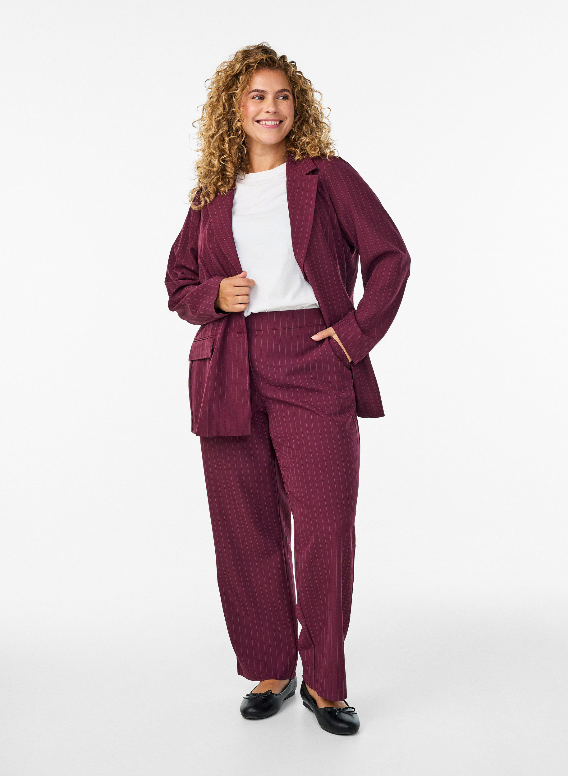 Losse broek met zakken, Rood, Model