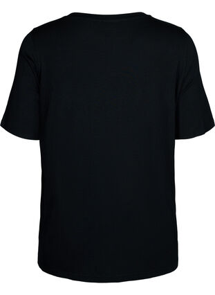 Nachtshirt van viscose met korte mouwen, Black Coffee, Packshot image number 1