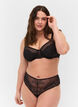 String en dentelle taille normale, Black, Model image number 0