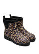 Wide fit - Korte regenlaarzen met elastische neopreen schacht, Leopard AOP, Packshot image number 1