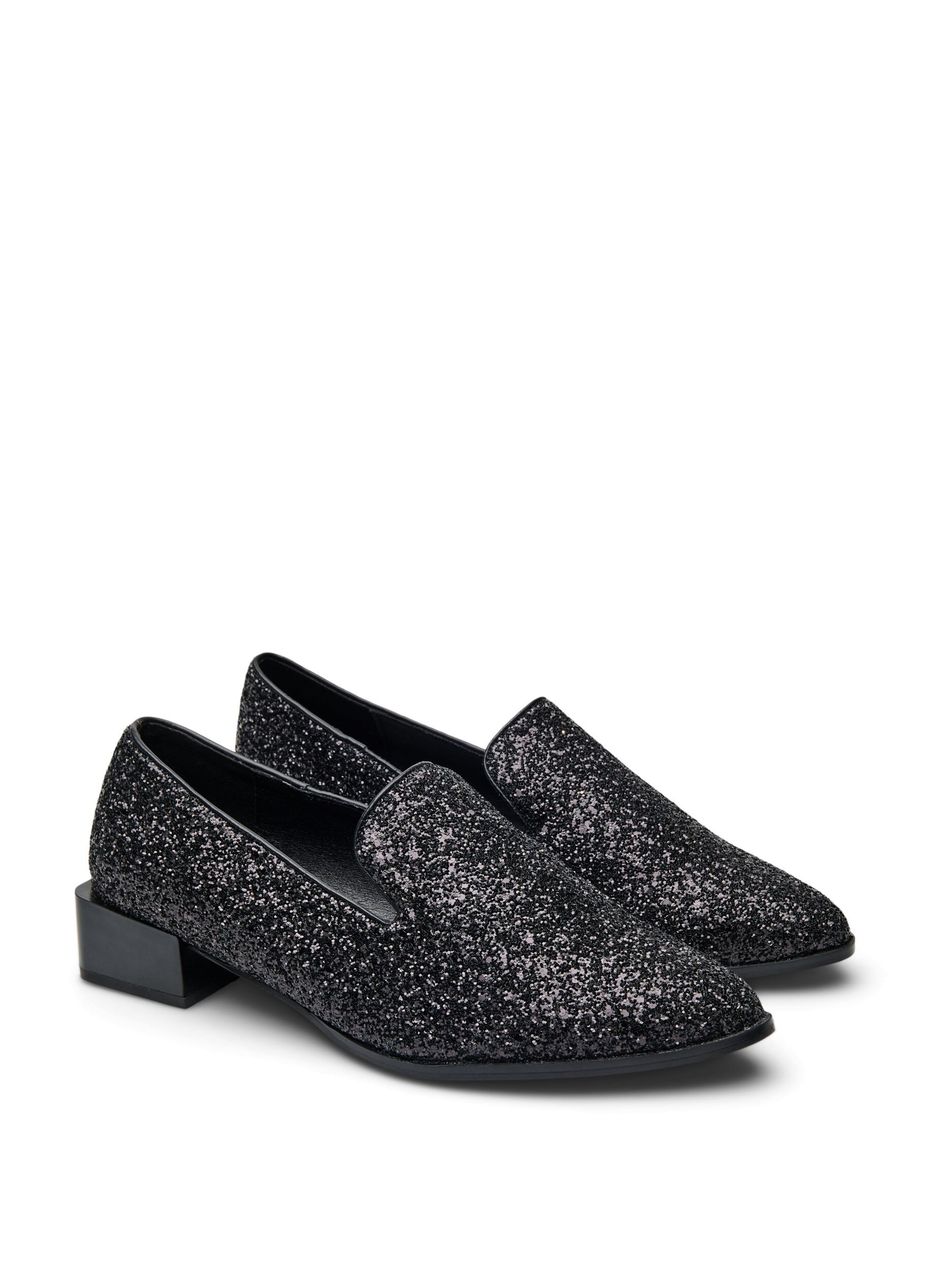Zizzi Large - Mocassins avec paillettes, Noir, Packshot image number 1