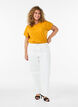 T-shirt met korte mouwen van katoenmix, Geel, Model image number 1