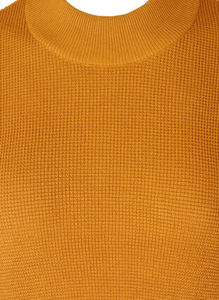 Gebreide poncho met korte mouwen en hoge hals, Spruce Yellow, Packshot image number 2