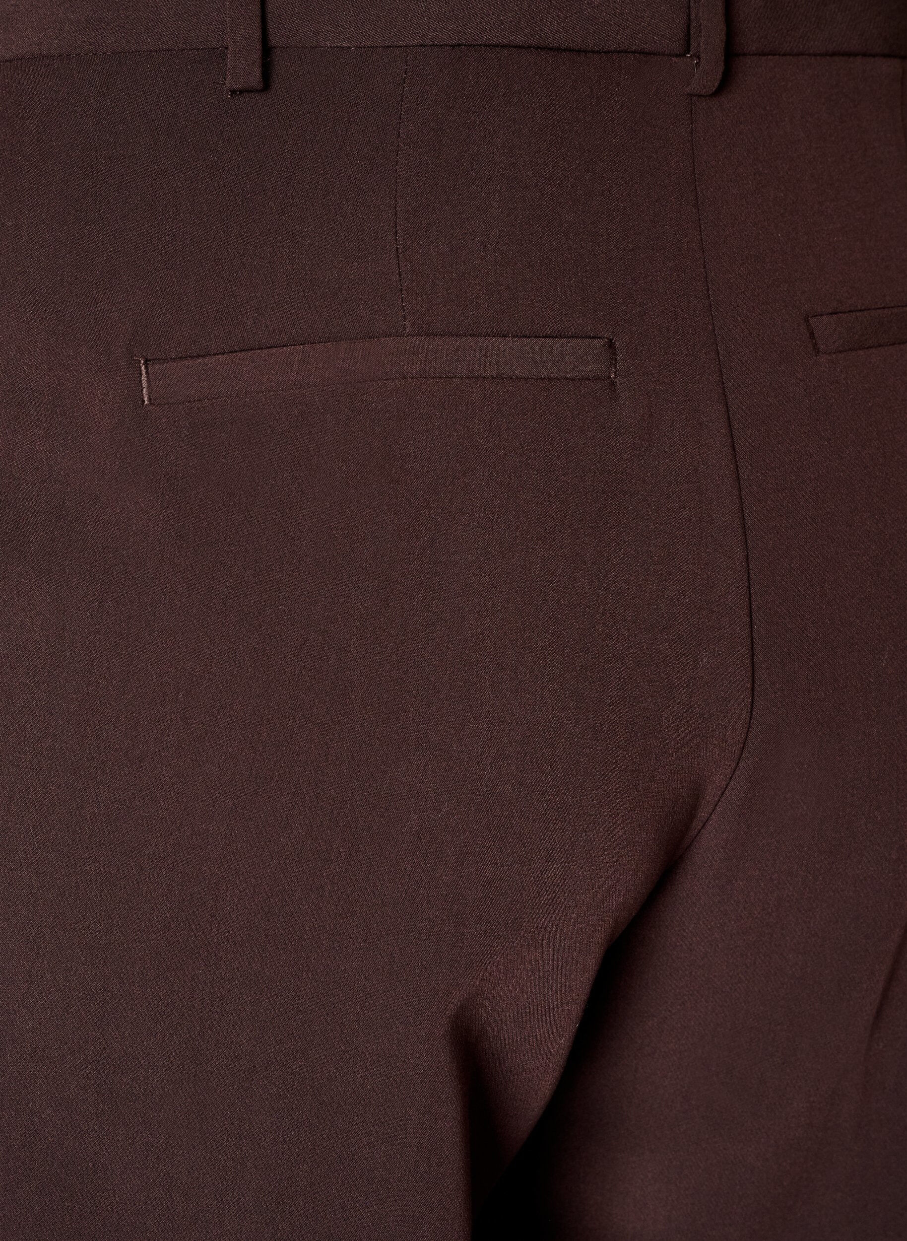 ZizziOp maat gemaakte broek met wijde pijpen en hoge taille, Bruin, Packshot image number 3