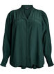 Blouse met ruches kraag en plooien, Groen, Packshot image number 0