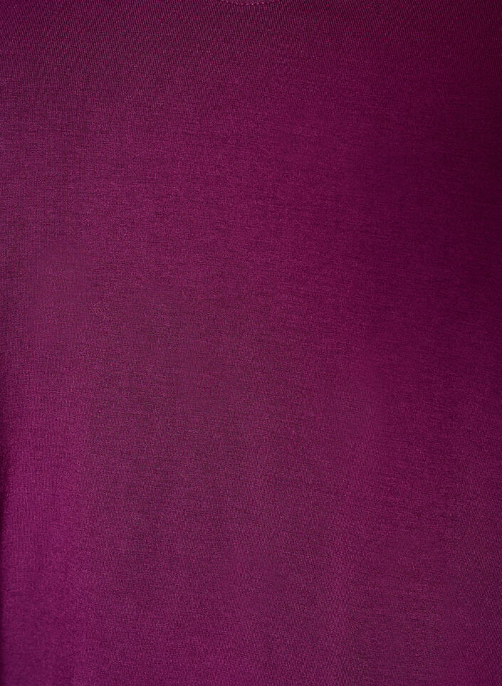 Basic T-shirt col V en viscose, Violet, Packshot image number 2