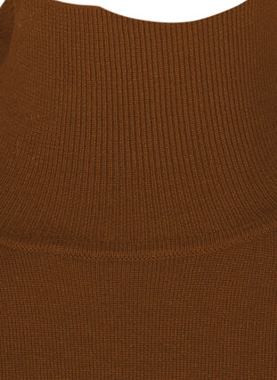 Gebreide blouse van viscose met hoge kraag, Caramel Cafe, Packshot image number 2