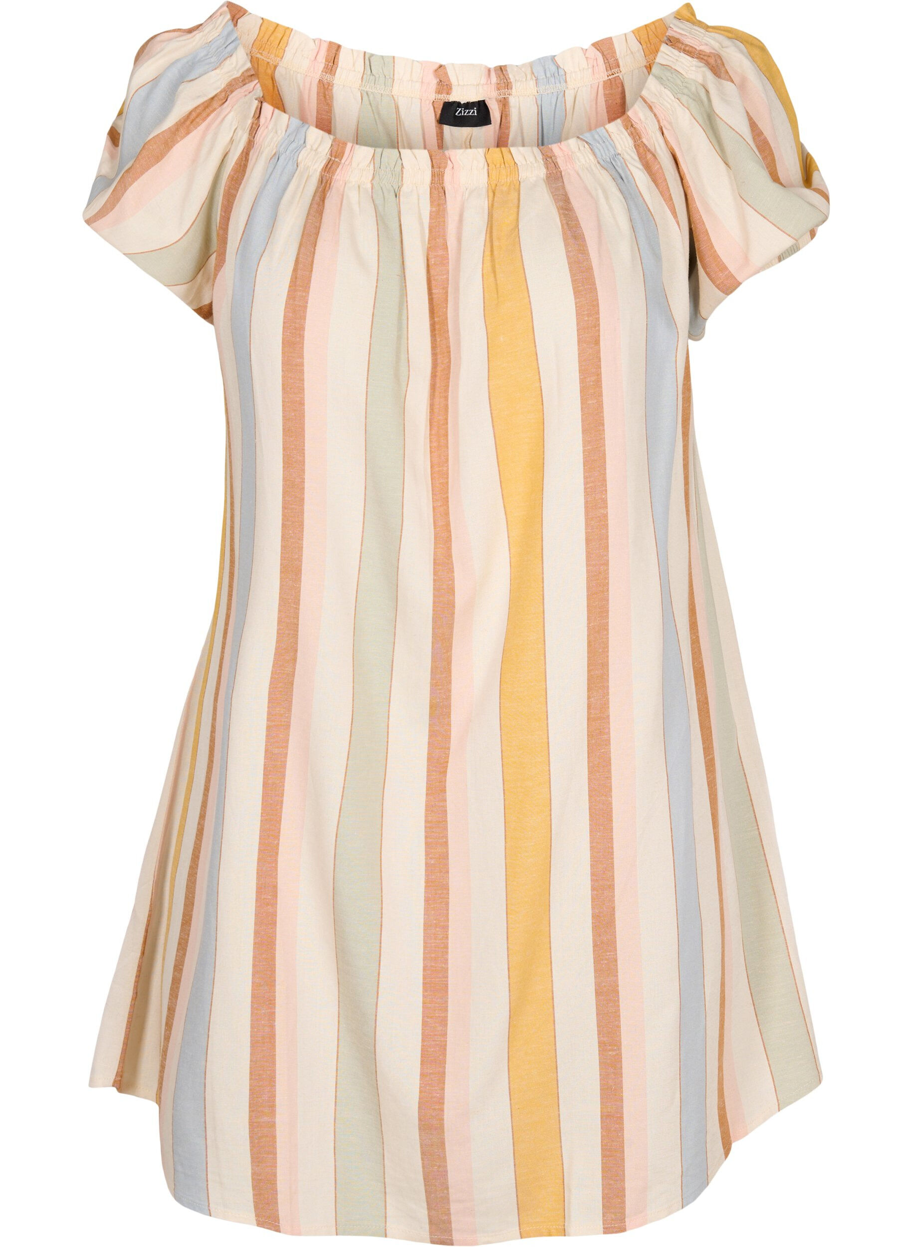 ZizziOff-shoulder strand tuniek, Striped Jaquard, Packshot image number 0